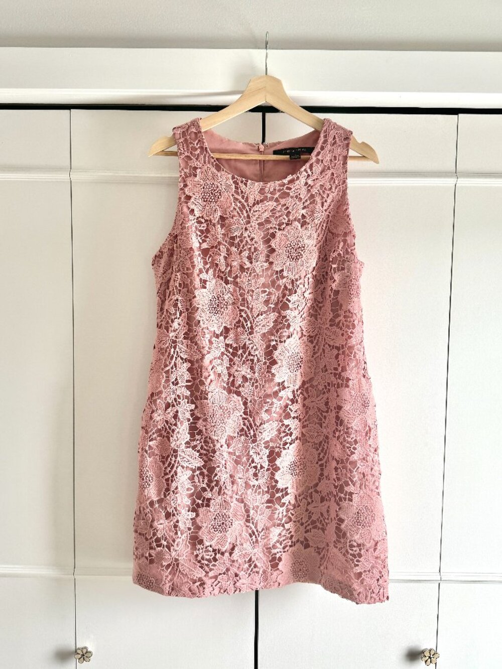 Pink Floral Lace A-line Dress